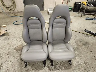 97-04 Corvette C5 Power Leather SPORT Seats GRAY Pewter Grey USED NICE • $989.10