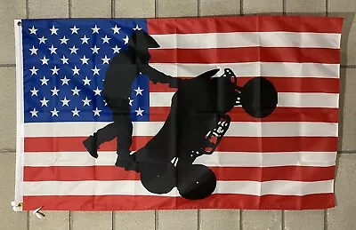 Quad Life Flag FREE SHIP Braaap Beer Ride Race 4 Wheeler ATV Honda USA Sign 3x5’ • $19.95