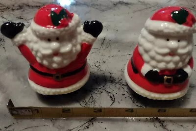 Vintage Christmas Holiday Santa Claus Salt And Pepper Shakers Small 3.5” • $9.57