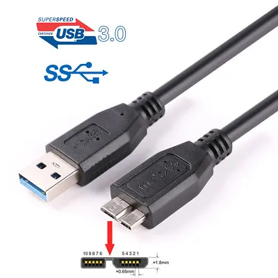 USB 3.0 Male Type A To Micro B Cable Cord For WD Western Digital My Passport 2TB • $11.39