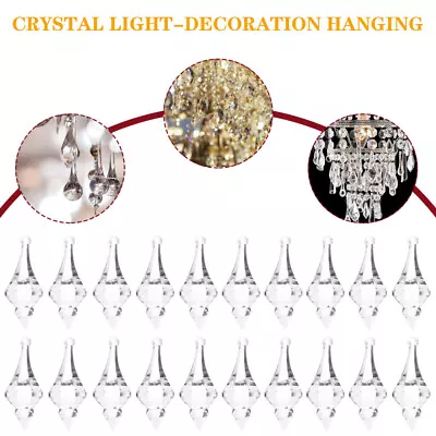  Lamp Hanging Ornaments Chandelier Crystals Replacement Glass • £19.19