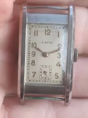 Vintage Men's German Laco Tank Rectangular Case Winding Watch Cal.580 Durowe F • $570.98