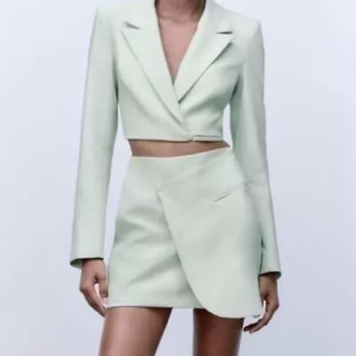 Zara Mint Green Blazer Dress With Cut Outs Size Xxl • $26.75