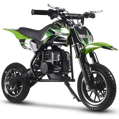 MotoTec Kids Gas Mini Dirt Bike Motorcycle 50cc 2-Stroke - Green • $349