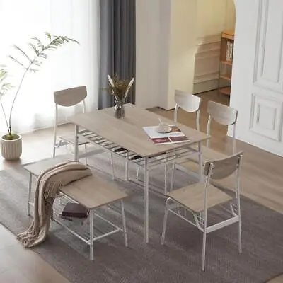 6 Piece Dining Set For Home Kitchen Dining Room With 4 Chairs + 1 Bench • $185.90