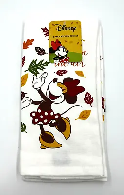 Disney 2 Pack Kitchen Towel Set Minnie Mouse Fall Is In The Air 16x26 Cotton • $12.99