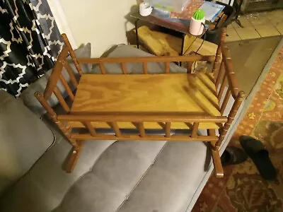 Vintage Hand Made Oak Baby Cradle Very Old • $39.99