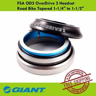 Giant FSA OD2 Tapered Headset 1-1/4  To 1-1/2  For Road Bike • $26.90