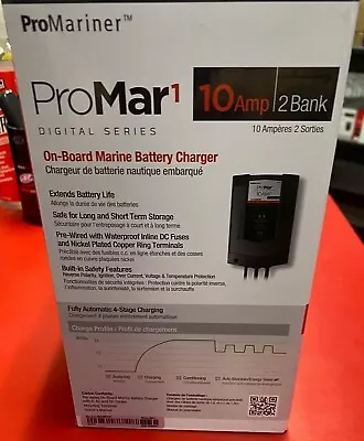 ProMariner ProMar1 DS 10 2 Banks Waterproof Battery Charger - Black • $149.99