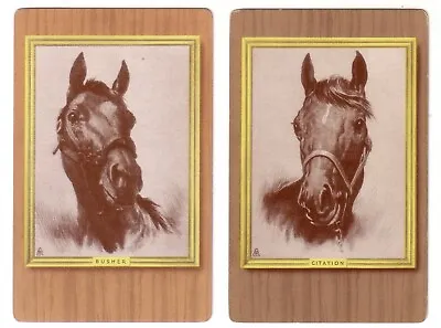 Pair Named Vintage Race Horses - Citation + Busher -- Swap Playing Cards VGC • $4.40