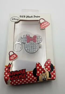Sakar 8 GB Disney Minnie Mouse USB Flash Drive Keychain Clip Jeweled Metal Magne • $30