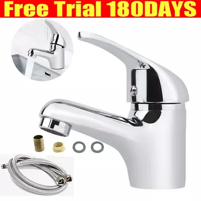 £11.88 • Buy New Bathroom Single Lever Taps Modern Chrome Bath Mono Wash Basin Sink Mixer Tap
