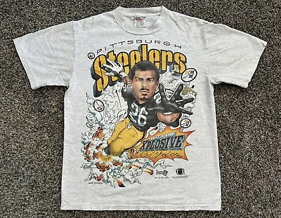 Vintage 90s NFL Pittsburgh Steelers Rod Woodson Caricature T-Shirt Medium 1994 • $70