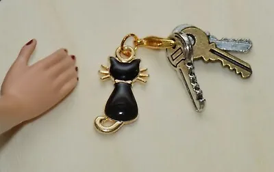 $5 • Buy Barbie Doll Black Cat Kitty Car Keys Keychain Fashionista Dreamhouse Integrity