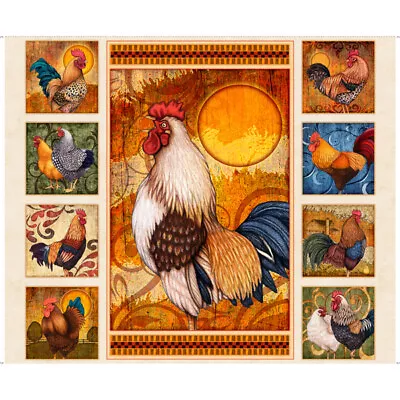 Quilting Treasures ~ Sunrise Farms Roosters Panels ~ 100% Cotton Quilt Fabric • $15.99