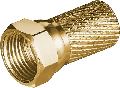 Gold 7mm F Connector Screw On For TV Aerial Satellite Connections F-type Plug • £2.58