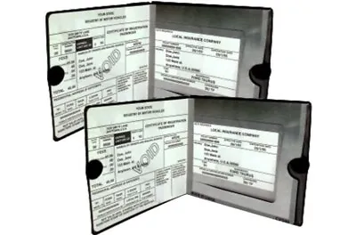 ESSENTIAL Car Auto Insurance Registration BLACK Document Wallet Holders 2 Pack • $7.59