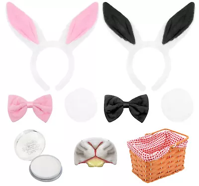 Easter Bunny Costume Set Ears Tail Nose Face Paint And Basket Rabbit Fancy Dress • £14.99