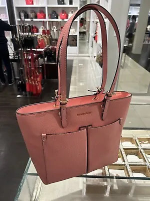 Michael Kors Jet Set Travel Medium Double Pocket Tote Vegan Primrose Pink • $97.80