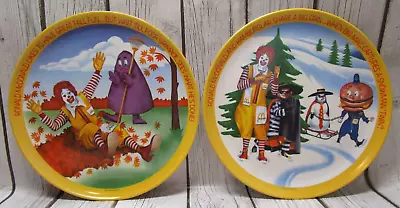 Lot Of 2 Vintage 1977 Mcdonald's 10  Plates Lexington Melamine Winter & Fall • $16.95