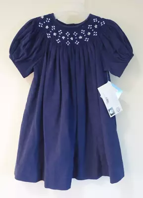 New Vive La Fete Navy Smocked Bishop Dress Girl's Size 2 • $28.69