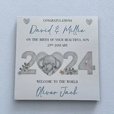 Personalised New Baby Boy/Girl Card 2024 - Birth Of Son/Daughter Congratulations • £2.95