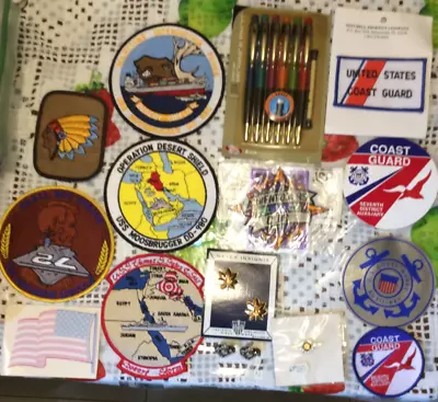 Collection Of Vintage US COAST GUARD & Militaria Patches & More! • $80