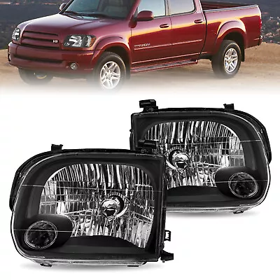 For 2005-2006 Toyota Tundra Double Cab 05-07 Sequoia Black Headlights Pair • $67.99