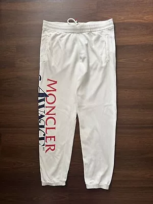 Moncler Awake Jogger Sweatpants Mens Large White Flawed** • $115