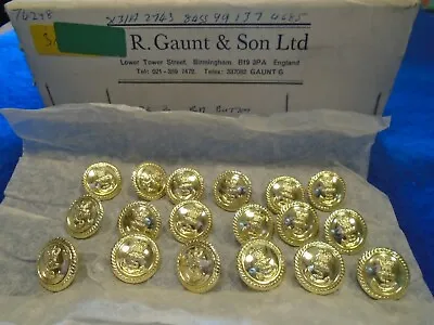 18 X New Royal Navy 19mm Anodised Gold Officers Jacket/blazer Naval Buttons • £14