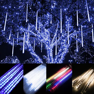 30cm 144 LED Light Meteor Shower Rain 8 Tube Xmas Snowfall Tree Outdoor Light SS • $1.40