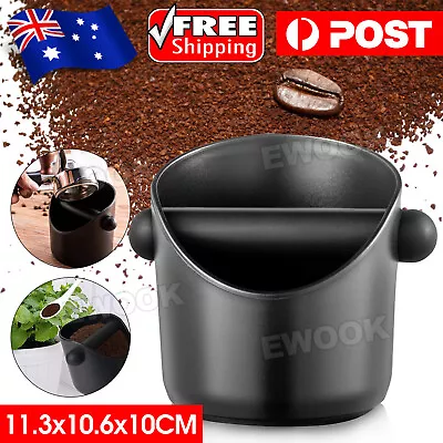 Coffee Waste Container Grinds Knock Box Tamper Tube Bin Black Bucket DF • $11.75