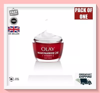 Olay Niacinamide 24 + Vitamin E Night Cream Fragrance Free 50ml | Hydrate | Rene • £10.45