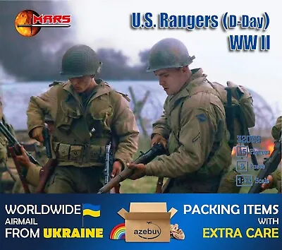 U.S. Rangers (D-Day) WWII 1/32 Scale Plastic Model Kit Mars Figures 32036 • $35.10