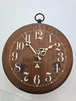 VINTAGE Colorflo Quartz Wooden  Round Clock • $9.87