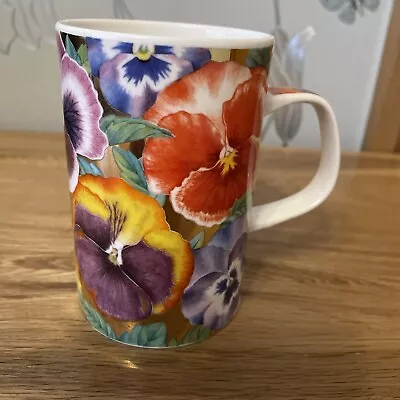 Dunoon China Mug - Hampton By Jane Brookshaw Floral With Gold Accents • £9.99