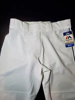 Mens Large Majestic Cool Base Baseball Pants With Tags White • $19.99