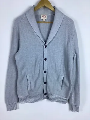 Brooks Brothers Red Fleece Men’s Grey 100% Cotton Textured Knit Shawl Cardigan L • $45