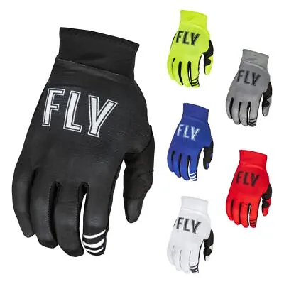 Fly Racing Pro Lite Adult Mens Full Finger Motocross Gloves - Black/Blue/Hi-Vis • $7.90