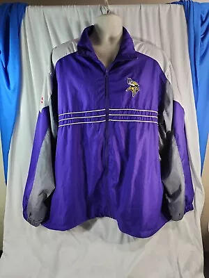 Reebok NFL Minnesota Vikings Windbreaker Full Zip Style Jacket Men's Size XXL • $28.99