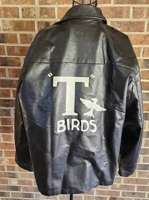 GREASE T Birds Faux Leather Unisex Motorcycle Jacket Size XL • $50