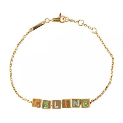 Auth Celine Cube Logo GP Bracelet Gold (203059 • $220