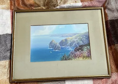 Mullion Cove Cornwall Early 20th Century Oil Painting By Herbert William Hicks  • £75