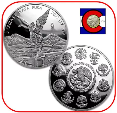 2023 Mexico Proof Silver Libertad 5 Oz Coin In Mint Capsule • $244.95