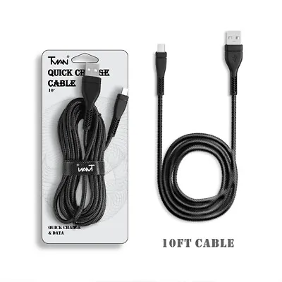 10ft Long Fast Charge USB Cord For Simple Mobile/Straight Talk TCL A3 A509DL • $9.50