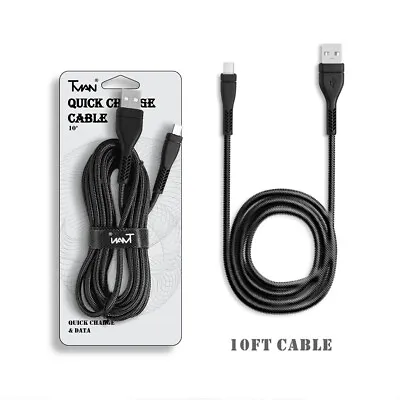 10ft Long Fast USB Cord For Tracfone/Total Samsung Galaxy J7 Crown S767 S767VL • $9.63