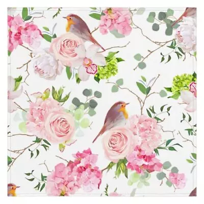 Pink Rose Little Bird Cloth Napkins Soft Table Flower Floral Dinner Napkins S... • $35.24