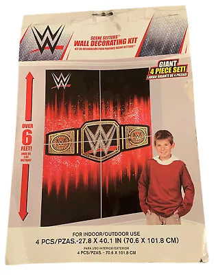 £9.83 • Buy WWE Birthday Party Decor WRESTLING POSTER Smash Wall Decorating Kit 4 Pieces