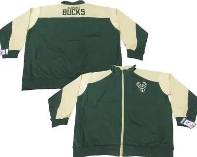 New Milwaukee Bucks Mens Sizes 3XL-4XL Green/Tan Majestic Track Jacket • $32.75