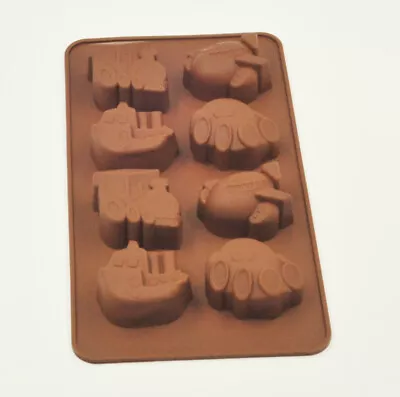 Chocolate Soap Car Plain Ship Train 3D Cake Decoration Mould Silicone Mold • £4.95